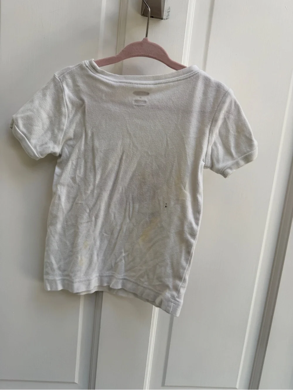 Old Navy 4T White Girls' Unicorn Short Sleeve Shirt Top Blouse- Stains